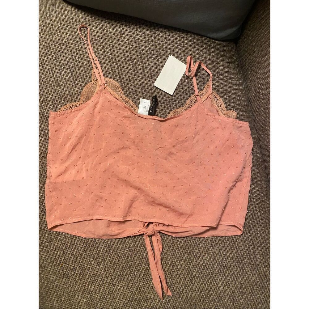 Divided Pink Button-Front Top - Picture 5 of 6
